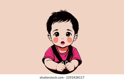 cute baby cartoon characters illustration