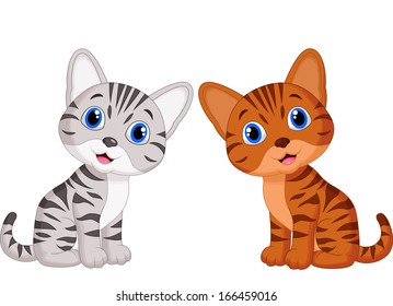 Cute baby cat cartoon