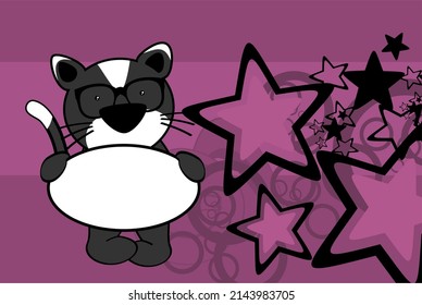 cute baby cat cartoon signgboard background in vector format