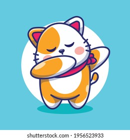 Cute baby cat dabbing cartoon