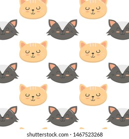 Cute baby cat face pattern