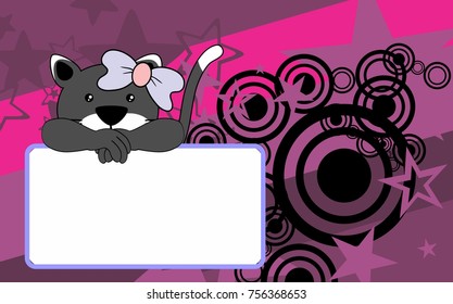cute baby cat girl cartoon background copyspace in vector format 