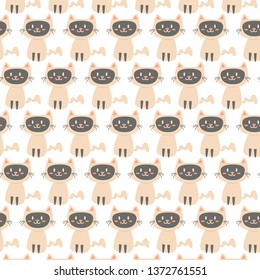 Cute baby cat pattern vector