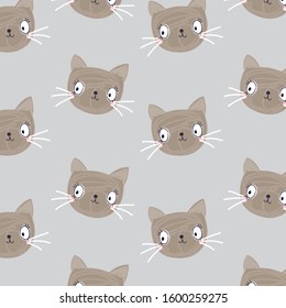 Cute baby Cat pattern vector illustration.