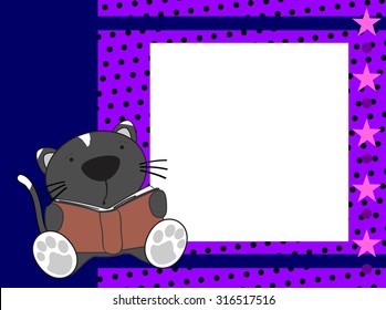 cute baby cat reading background in vector format