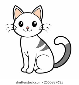 cute baby cat vector icon on white background