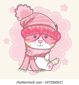 cute baby cat vector illustration for kids
