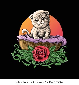 cute baby cat vector illustration