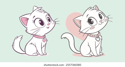 Cute baby cat vector illustration featuring an adorable, fluffy kitten with big eyes. Perfect for pet-themed designs, children's projects, and digital content. High-quality and scalable for easy custo