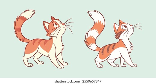 Cute baby cat vector illustration featuring an adorable, fluffy kitten with big eyes. Perfect for pet-themed designs, children's projects, and digital content. High-quality and scalable for easy custo