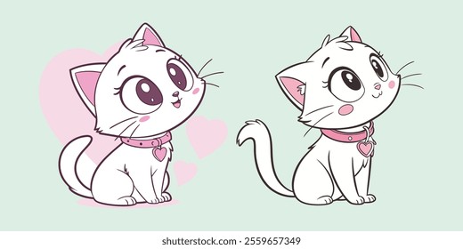 Cute baby cat vector illustration featuring an adorable, fluffy kitten with big eyes. Perfect for pet-themed designs, children's projects, and digital content. High-quality and scalable for easy custo