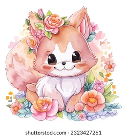 cute Baby Cat Watercolor Clipart