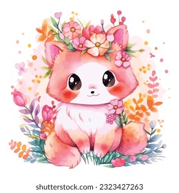 cute Baby Cat Watercolor Clipart