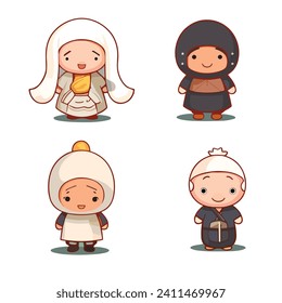 cute baby character  design vector