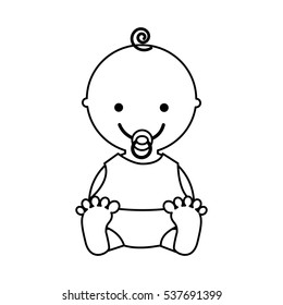 cute baby character icon vector illustration design