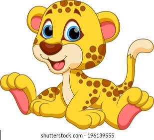 Cute baby cheetah cartoon