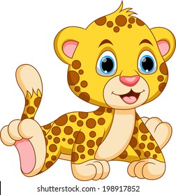 Cute baby cheetah cartoon