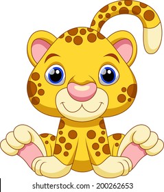 Cute baby cheetah cartoon