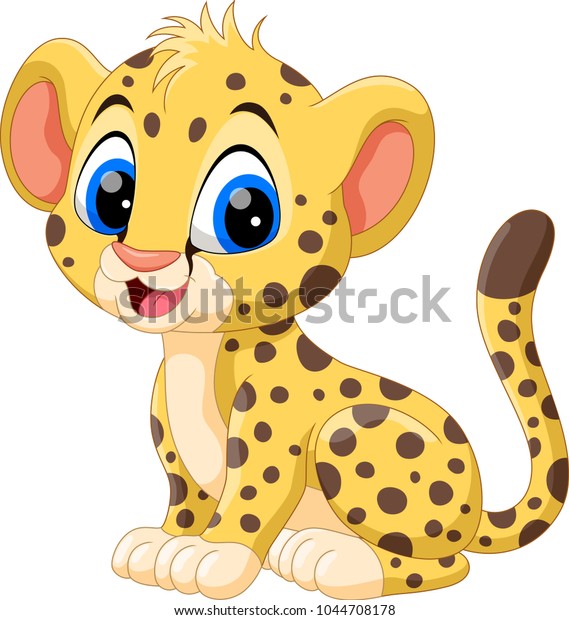 Cute Baby Cheetah Cartoon Stock Vector (Royalty Free) 1044708178 ...