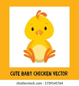 Cute baby chicken cartoon vector 
