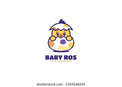 diseño del logotipo de la plantilla de vector de pollo lindo