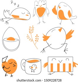 cute baby chickens for toys, stickers, patterns, book covers, icons, children's books, whatapps themes