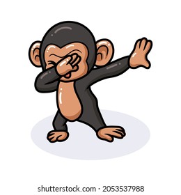 Cute baby chimpanzee cartoon dabbing