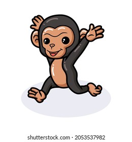 Cute baby chimpanzee cartoon running