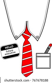 cute baby clothes tie design vector