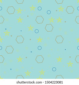 Cute baby color geometrical seamless pattern. Flat cartoon style. Vector illustration.
