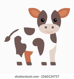 cute baby cow animal vector icon on white background