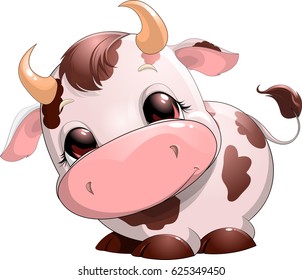 Cute Baby Cow Cartoon