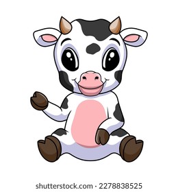 cute baby cow is sitting