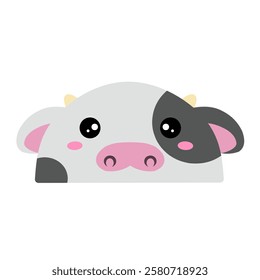 cute baby cow vector. Cute calf vector design. drawing cartoon cow face, drawing cow face easy and simple full color