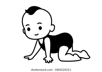 baby boy crawling clip art