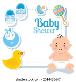 Cute baby or creative card design. Vector graphic illustration. Individually on a white background.