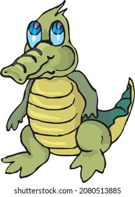 Cute Baby Crocodile Vector Artwork
