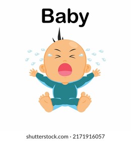 cute baby crying vector hd