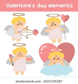 Cute baby cupid Charakter Sammlung. Valentinstag-Cartoon-Vektorset