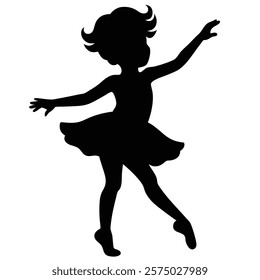 a cute baby dancer silhouette illustration 