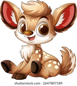 Cute baby deer with big eyes and spots
