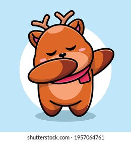 Cute baby deer dabbing cartoon