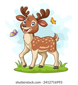 Cute baby deer in the grass