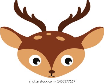 Cute baby deer, illustration, vector on white background.