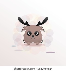 Cute baby deer mascot  illustration design vector