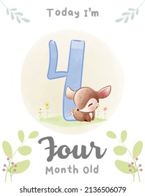 Cute baby Deer Baby Milestone Cards Cute Animals