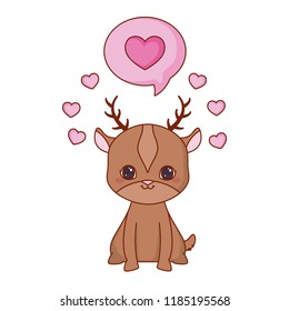 cute baby deer speech bubble love