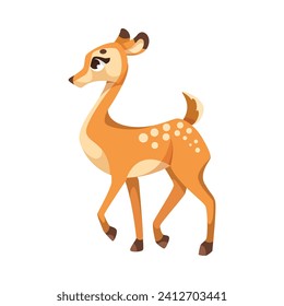 Cute Baby Deer with Spots as Adorable Hoofed Mammal Vector Illustration