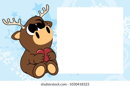 cute baby deer valentine picture frame background in vector format very easy to edit 