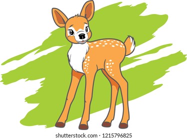 Cute baby deer. Vector